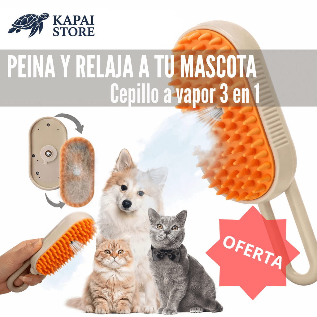 🐾Cepillo Vaporizador Portátil 3 en 1 Perros y Gatos
