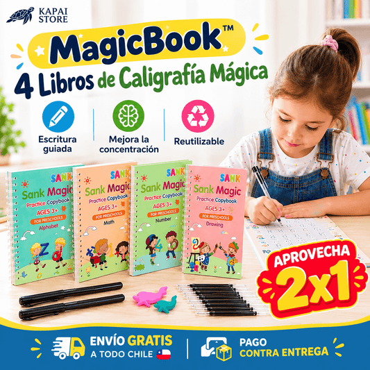 MagicBook™ – 4 Libros de Caligrafía Mágica