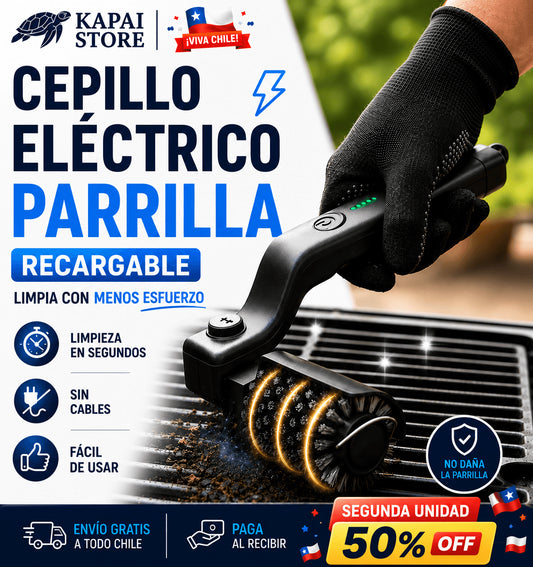 Cepillo Eléctrico Parrilla Recargable + Guante
