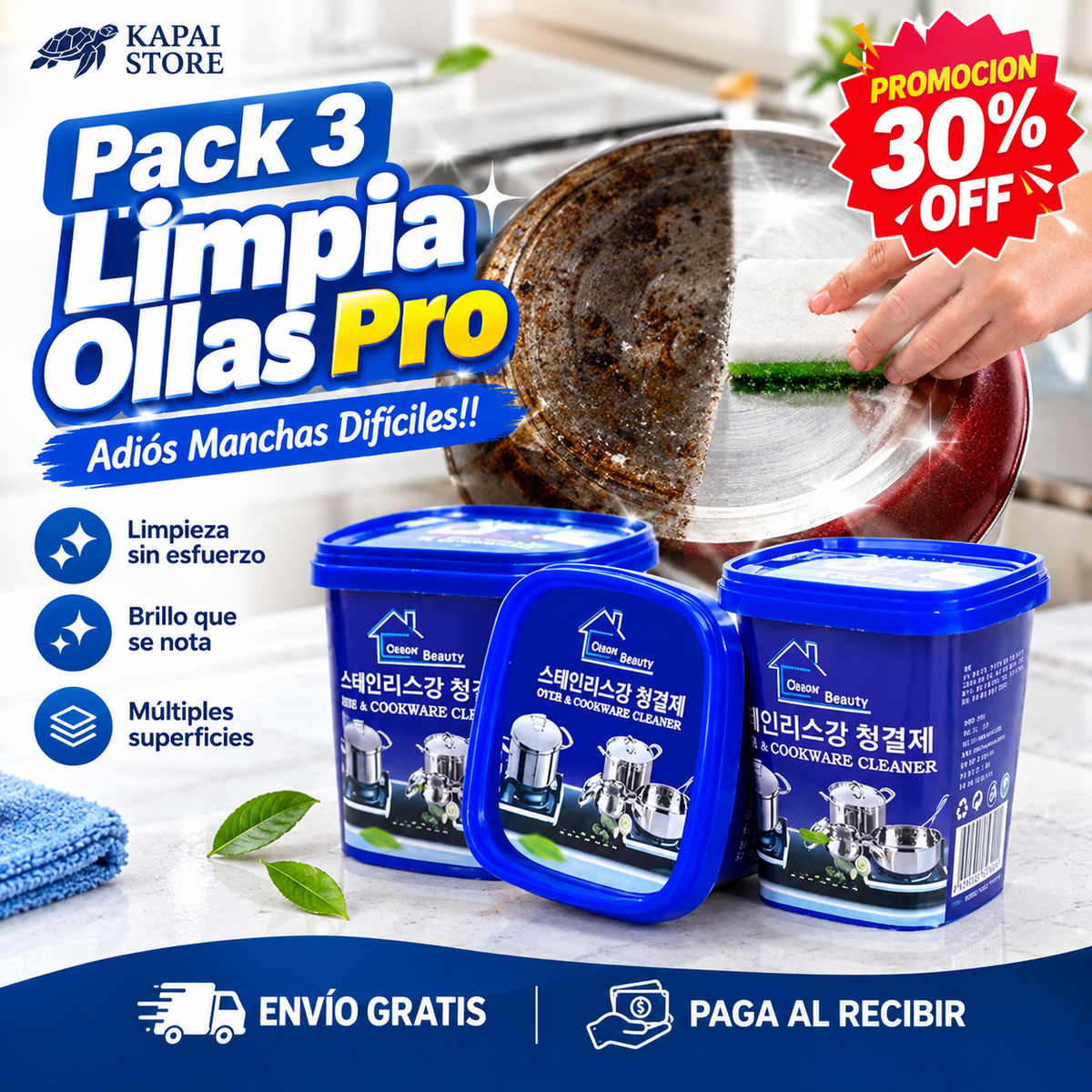Pack 3 Limpia Ollas Pro - 🫧Adiós Manchas Difíciles!!