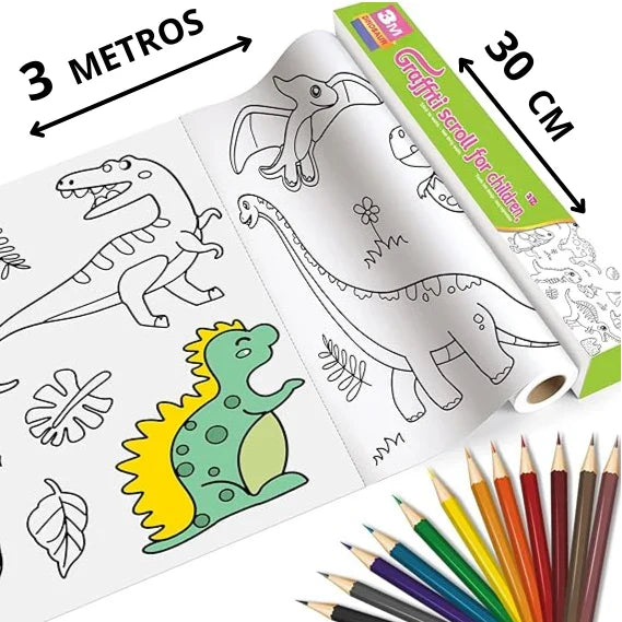 🎨Rollo para Colorear - 3 metros de diversión que eliminaran las Pantallas!