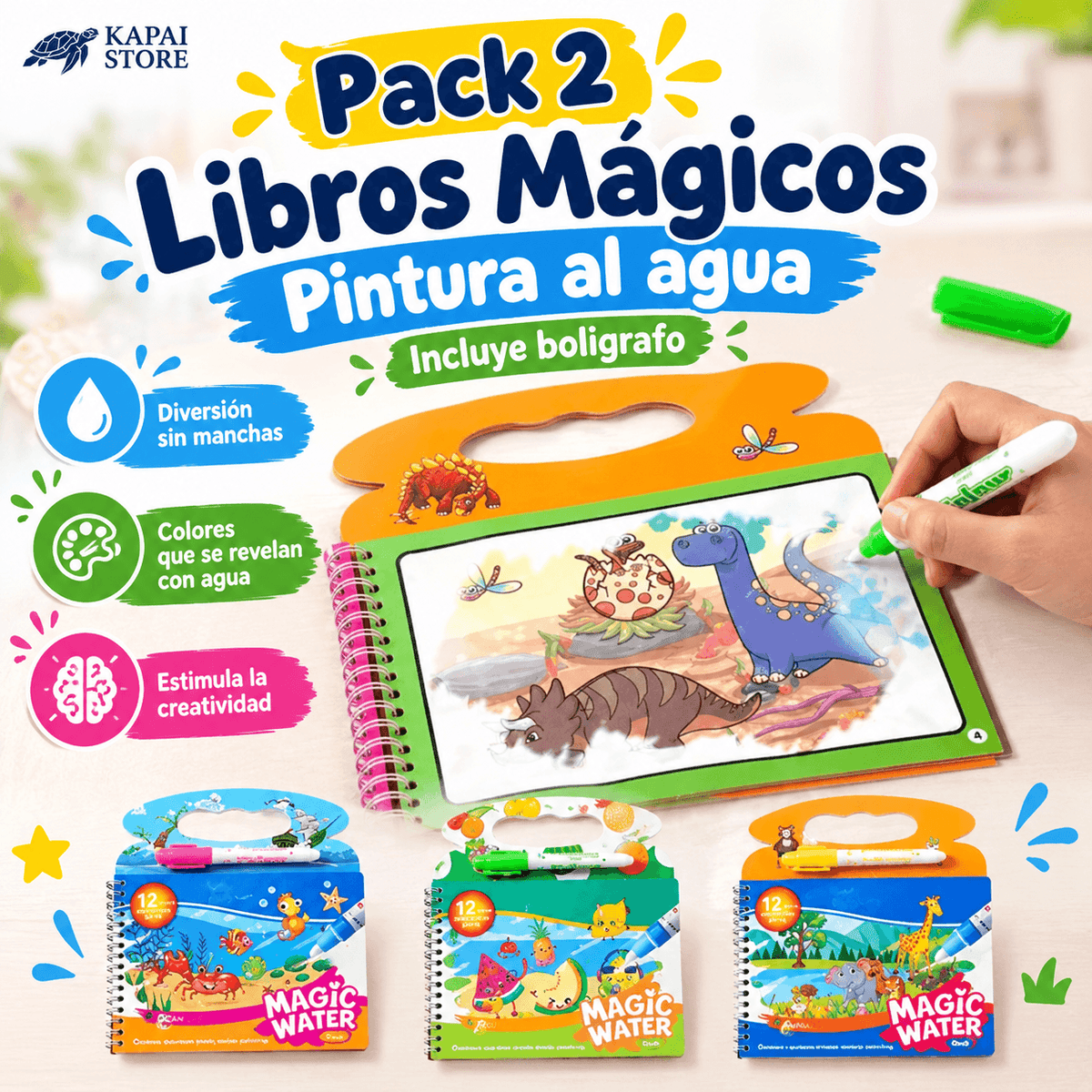 Pack 2 Libros Mágicos Pintura al agua